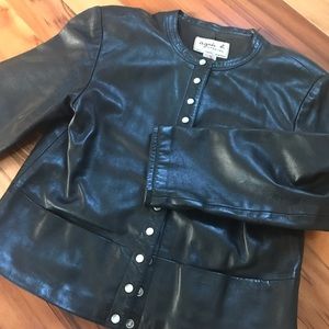 Beautiful Agnes b lamb leather snap cardigan